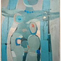 Huile sur toile Tanagra 1974
