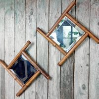 Paire de miroirs Bambou