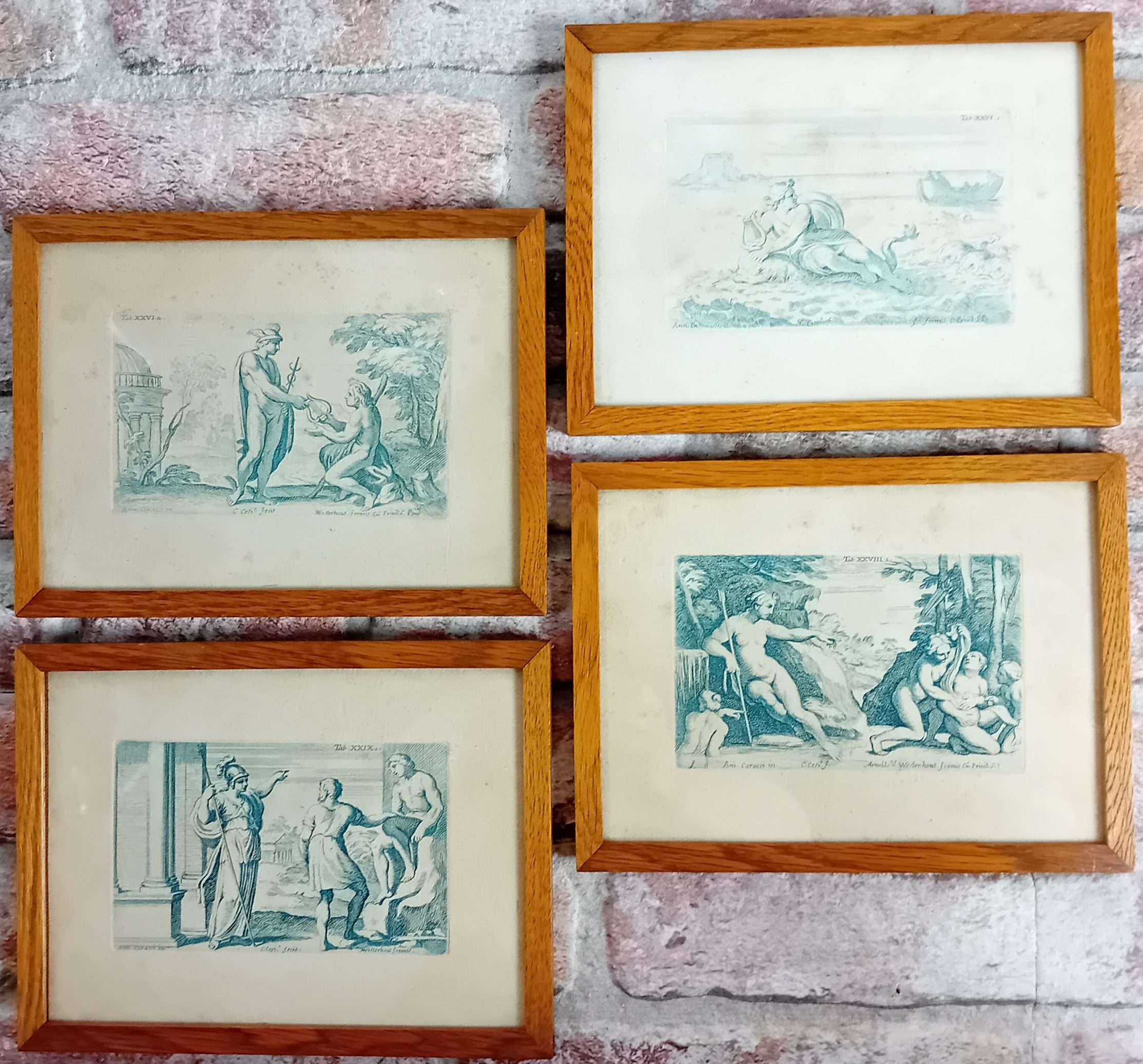 Quatre gravures Carlo Cesi d’après Annibal Carrache