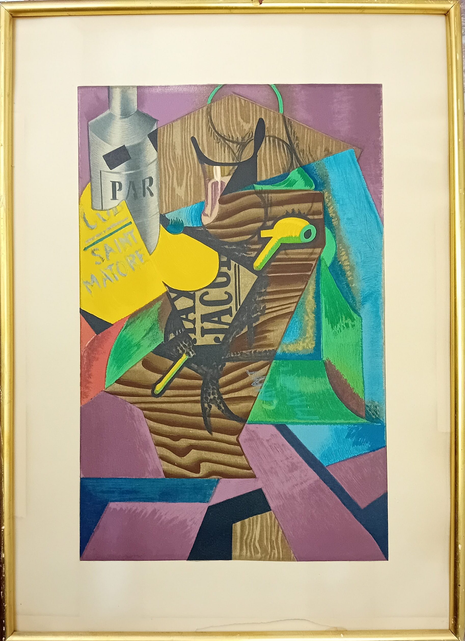 Nature Morte au livre Hommage a Max Jacob par Juan Gris 1973 Mourlot