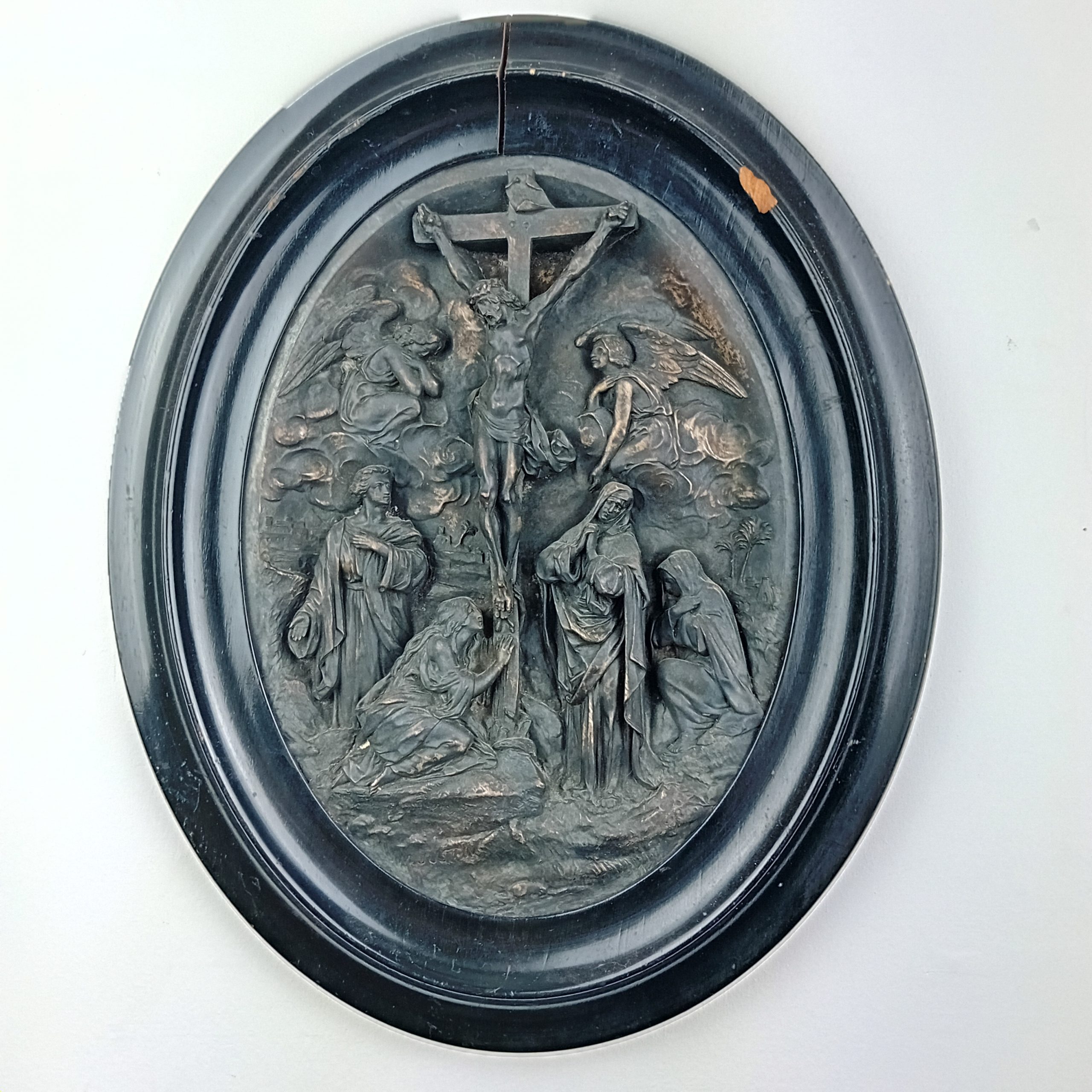 Scène religieuse Christ sur la Croix haut relief par Justin Mathieu 1796-1864