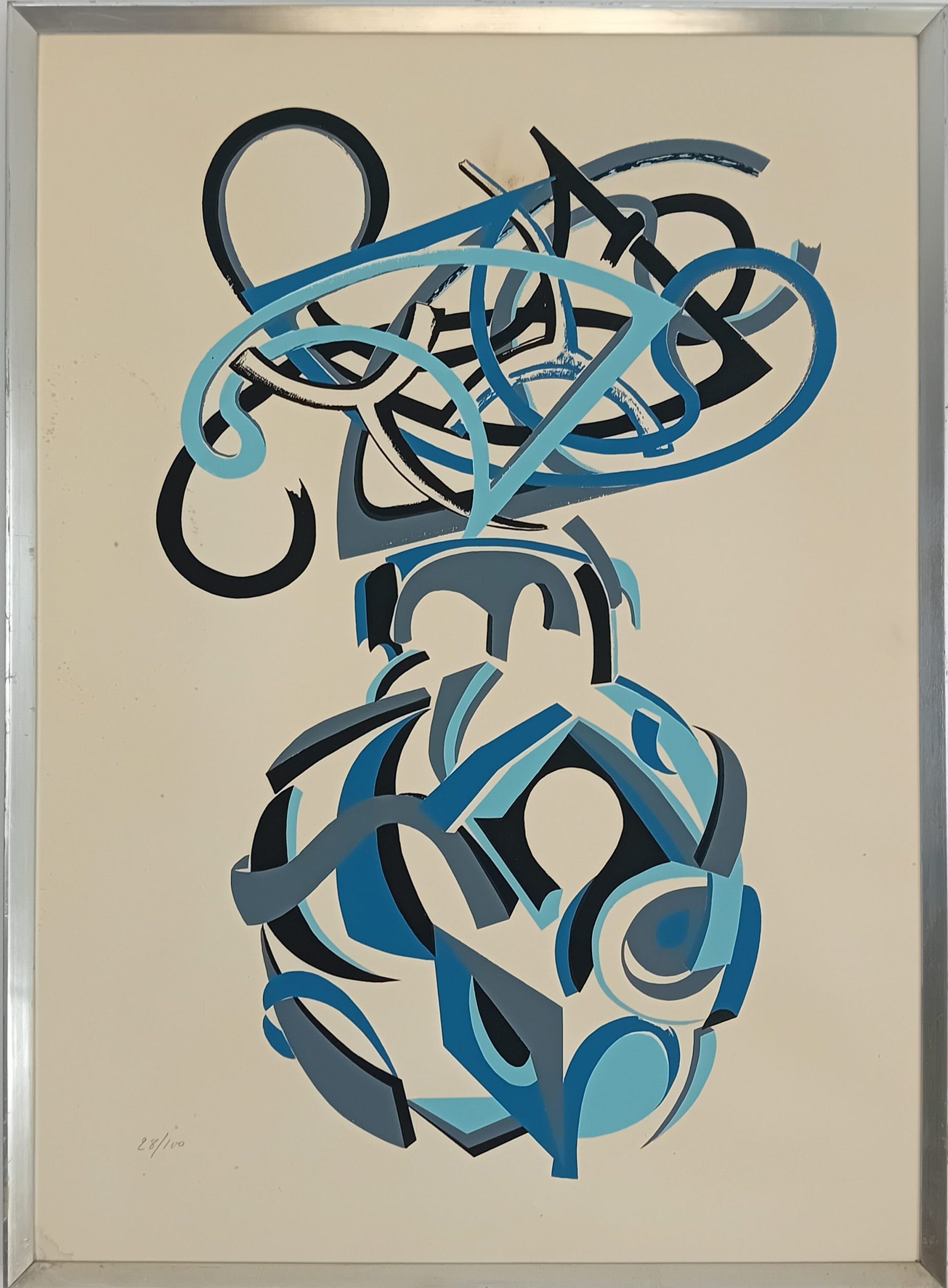 Sérigraphie Abstraction Calligraphie 1975