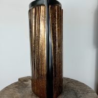 Vase 3 faces Noir et Or Pauline Pelletier