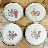 4 assiettes légèrement creuses Micheline et Gustave Reynaud Le Murier Vallauris