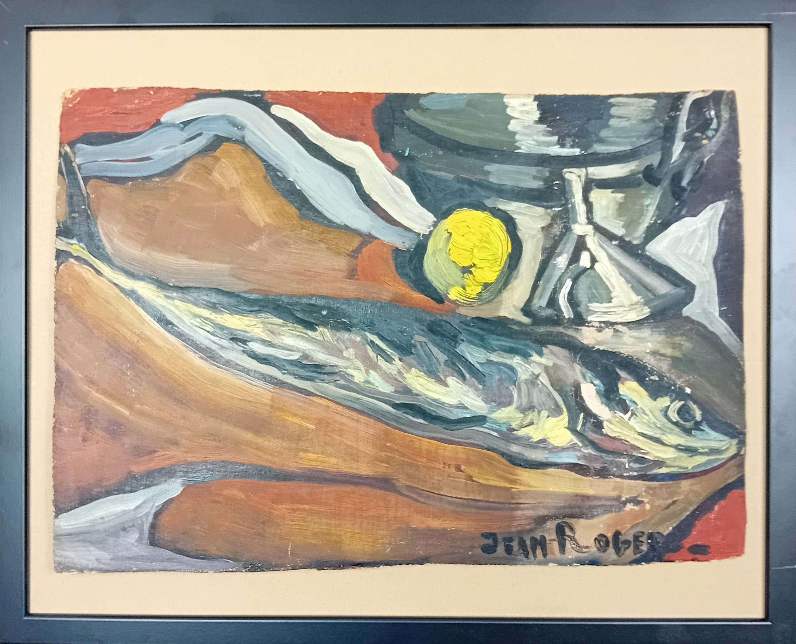 Nature Morte au poisson et citron Jean Roger Nice