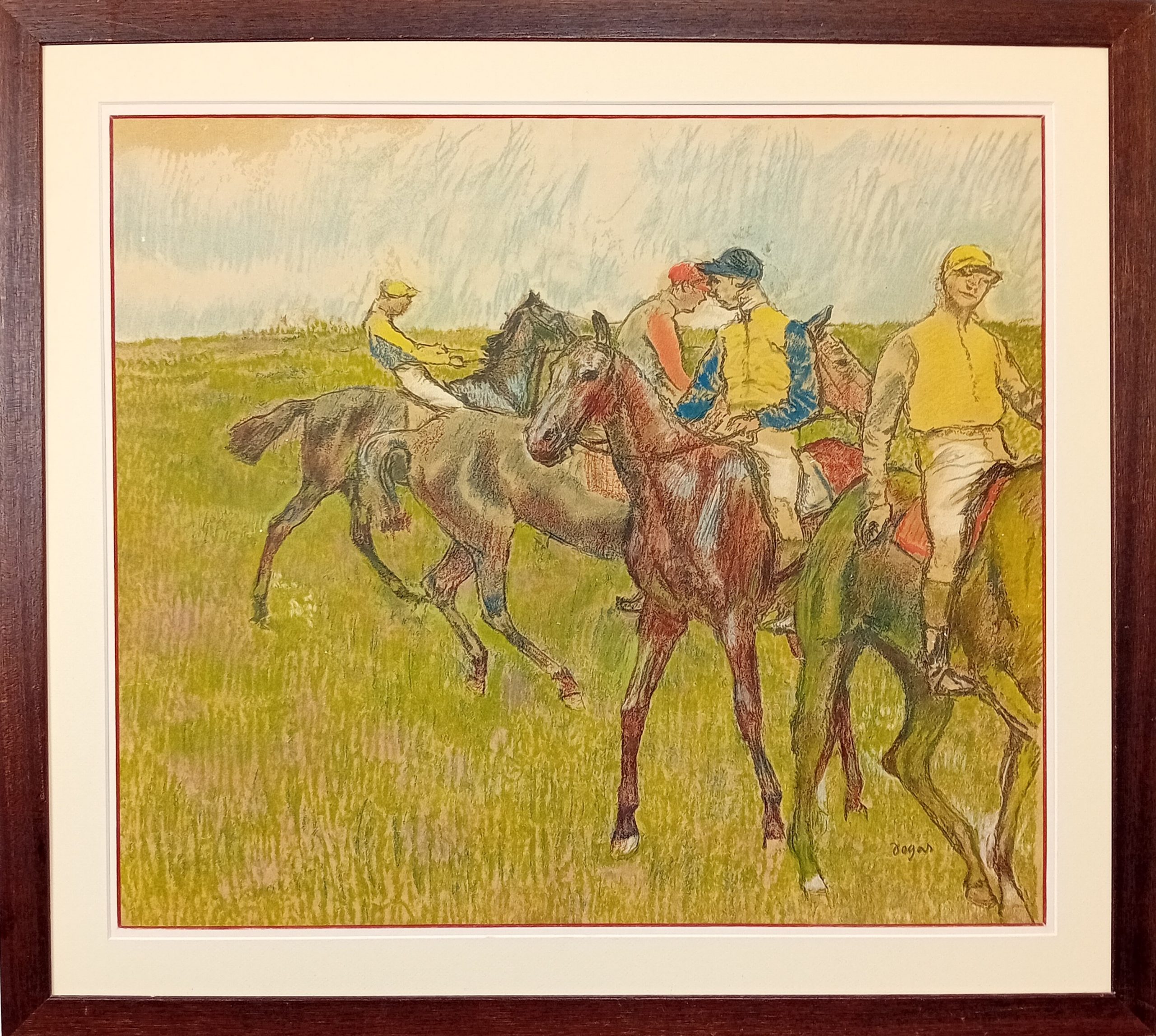 Avant la course par Auguste Clot 1910 d’après un pastel d’Edgard Degas