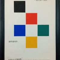 Gouache Hermann AMMANN 1934-2020 Projet affiche 1980 Galerie Raph' Paris
