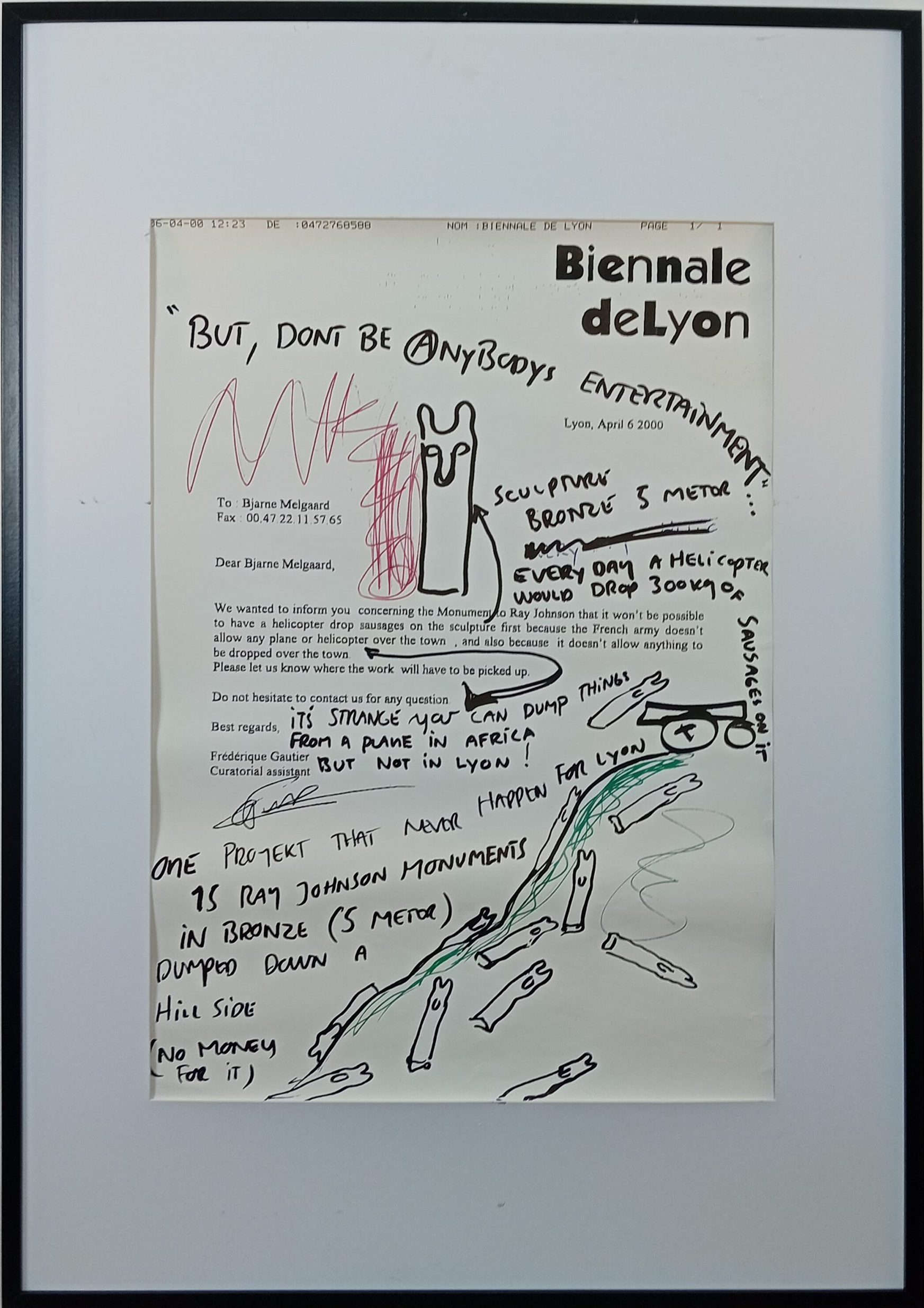 Sérigraphie Bjarne MELGAARD 1967 Biennale de Lyon 2000