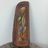 Vide poche coupelle en céramique décor de personnage Cubiste signé