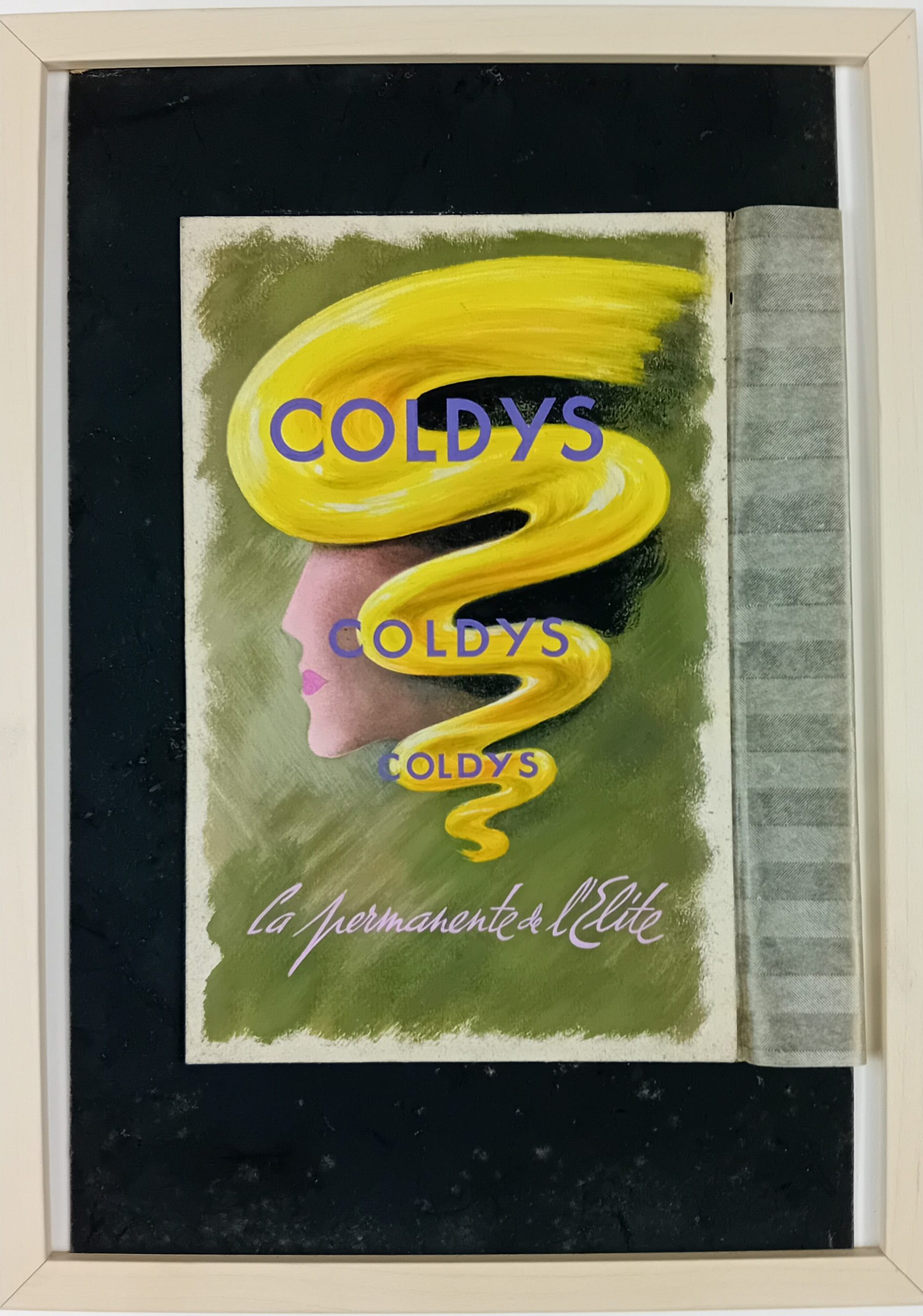 Gouache publicitaire COLDYS Coiffure années 50/60