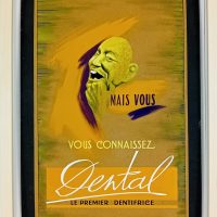 Gouache publicitaire DENTAL Dentifrice années 50/60