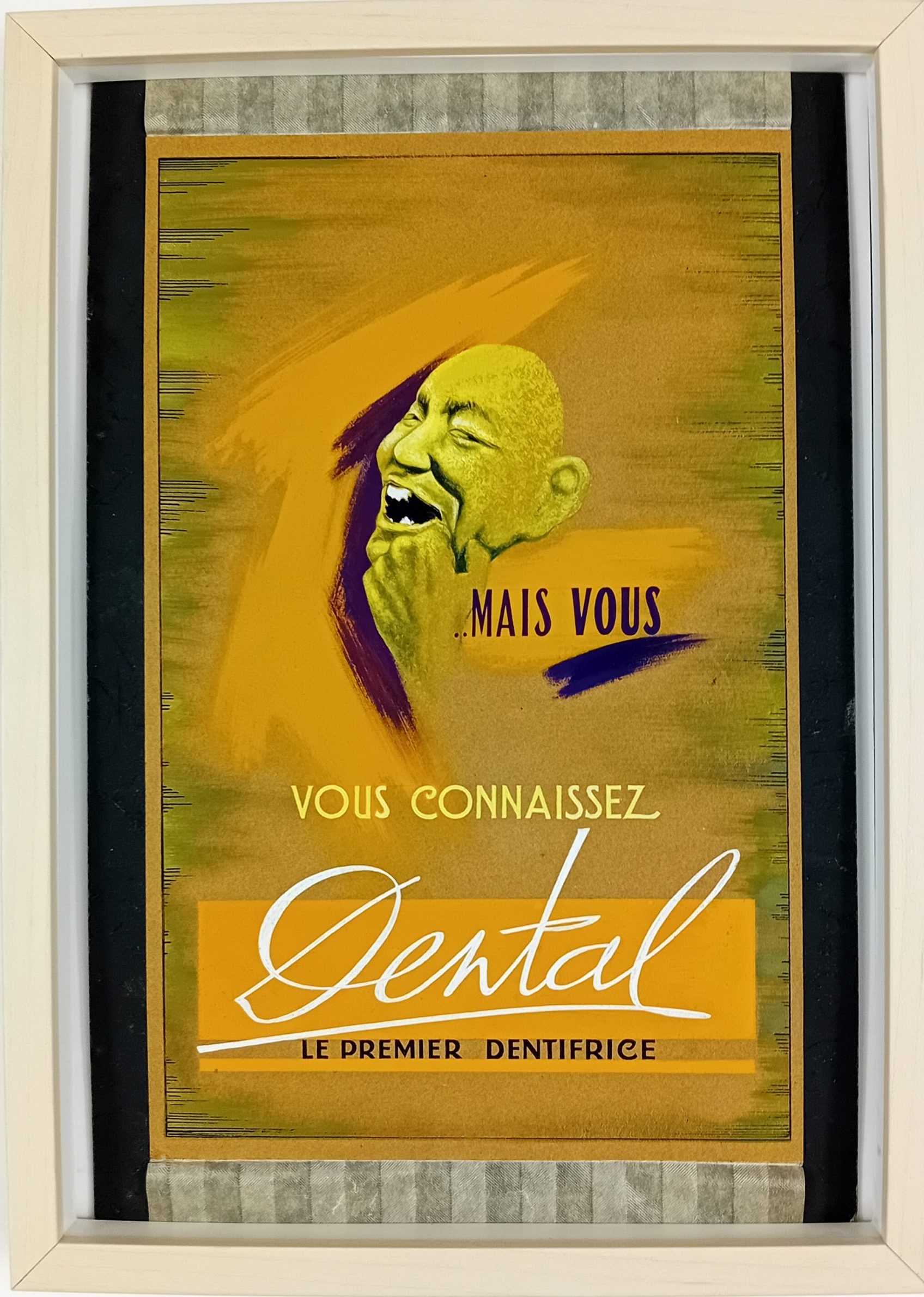 Gouache publicitaire DENTAL Dentifrice années 50/60