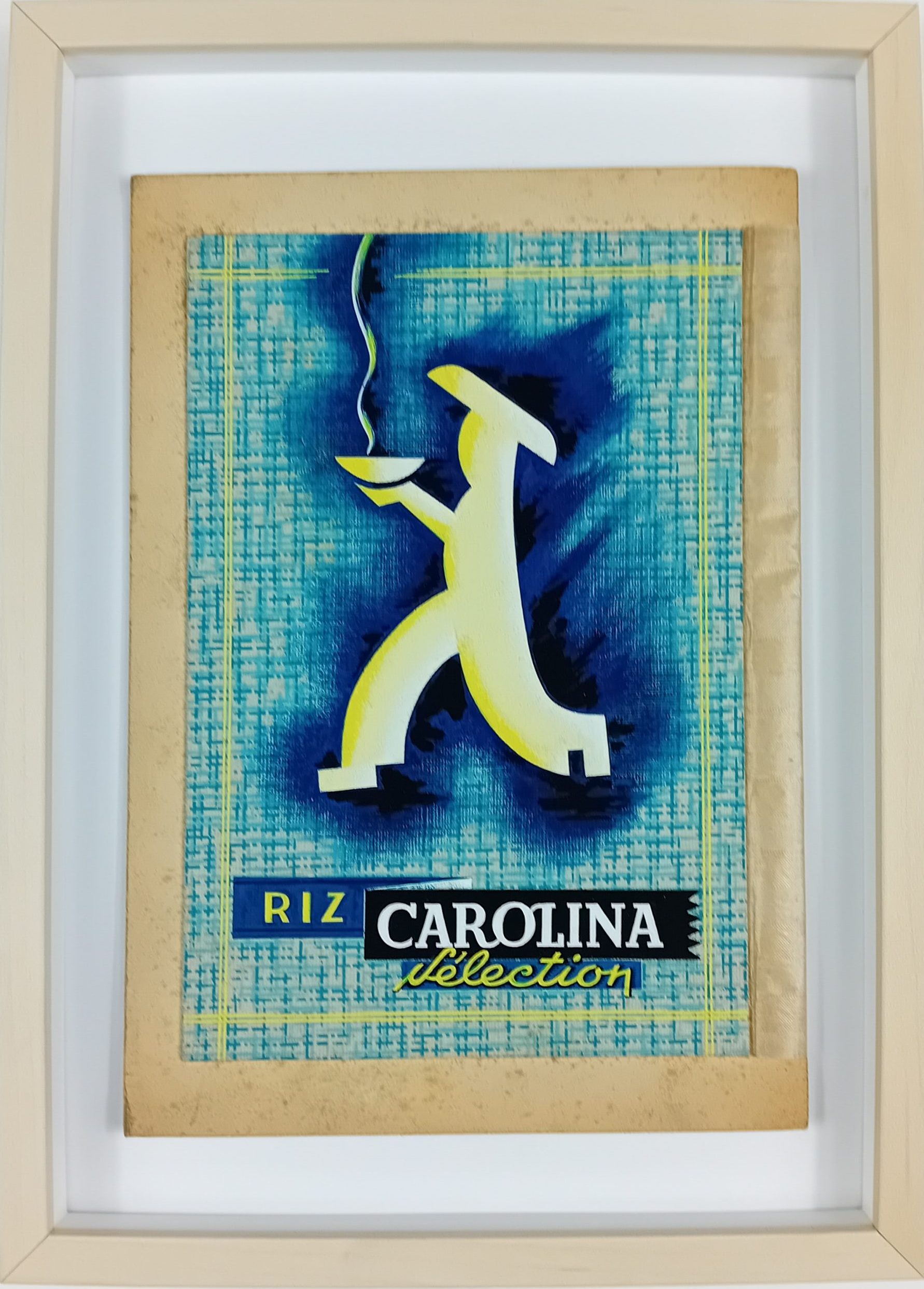 Gouache publicitaire RIZ CAROLINA Alimentation années 50/60