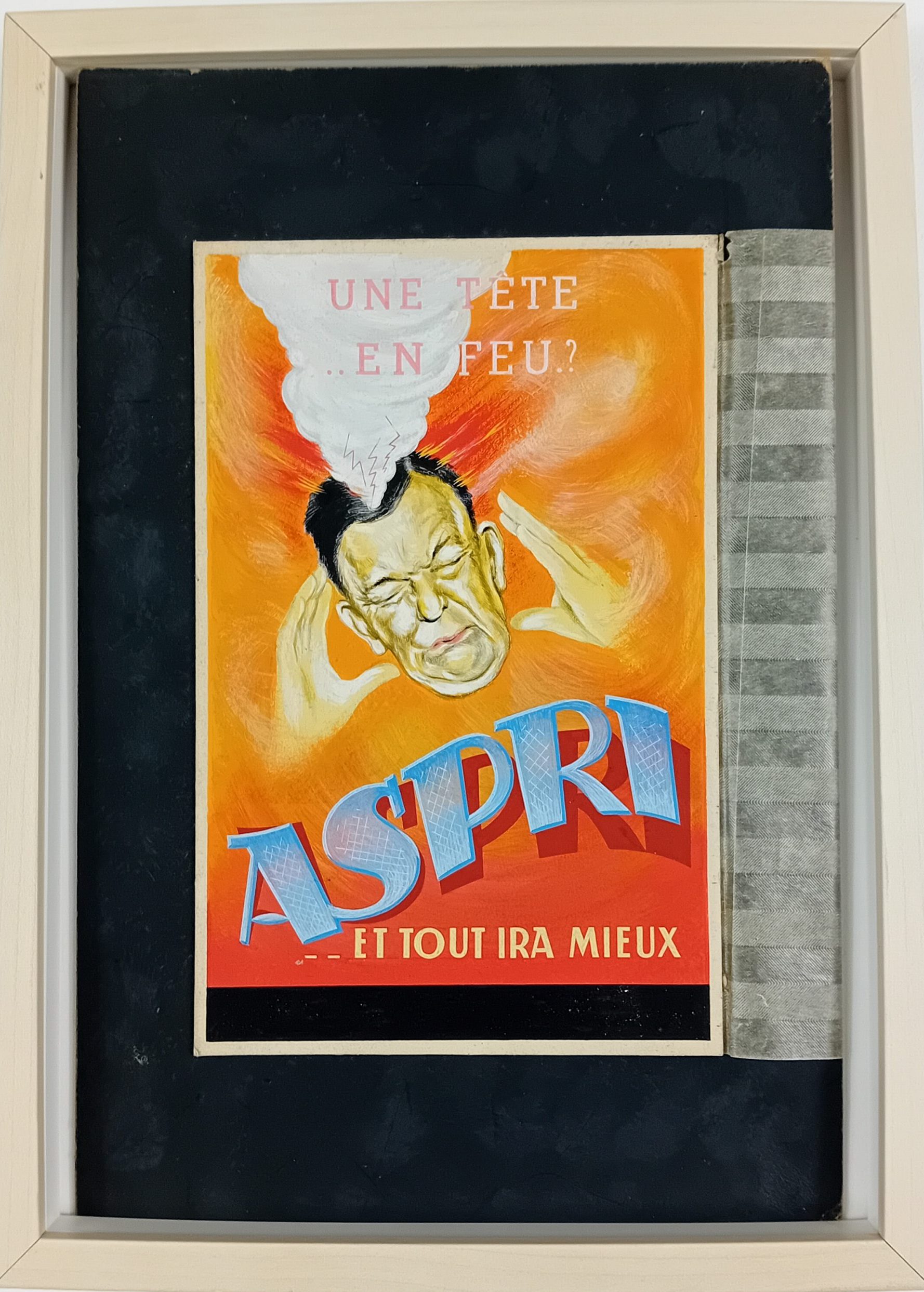 Gouache publicitaire ASPRI Médecine années 50/60