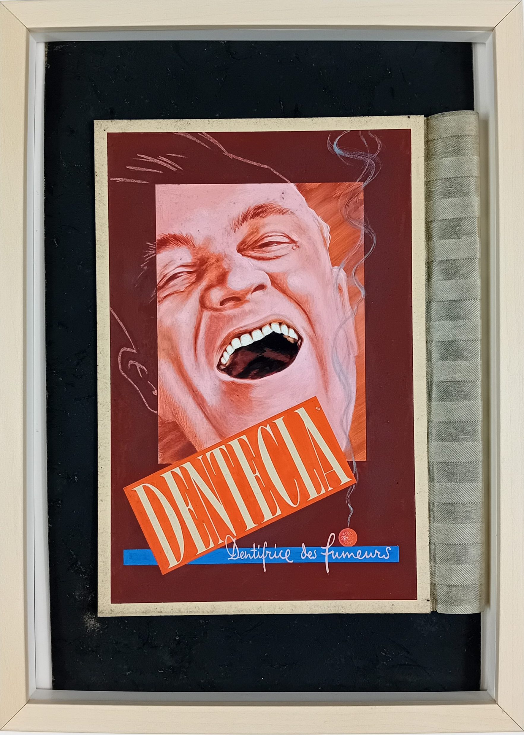 Gouache publicitaire DENTECLA Dentifrice années 50/60