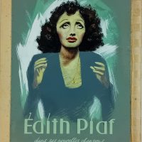 gouache publicitaire vintage Piaf illustration originale
