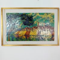 Vue des remparts d'Antibes technique mixte relief 1970