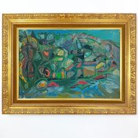 Huile sur toile Abstraction années 50/60