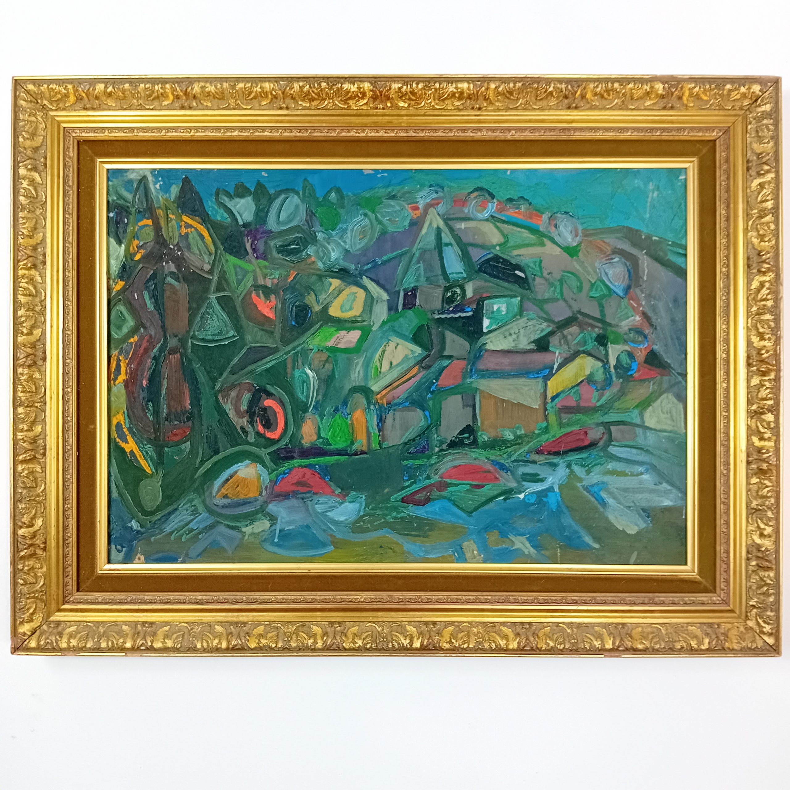 Huile sur toile Abstraction années 50/60