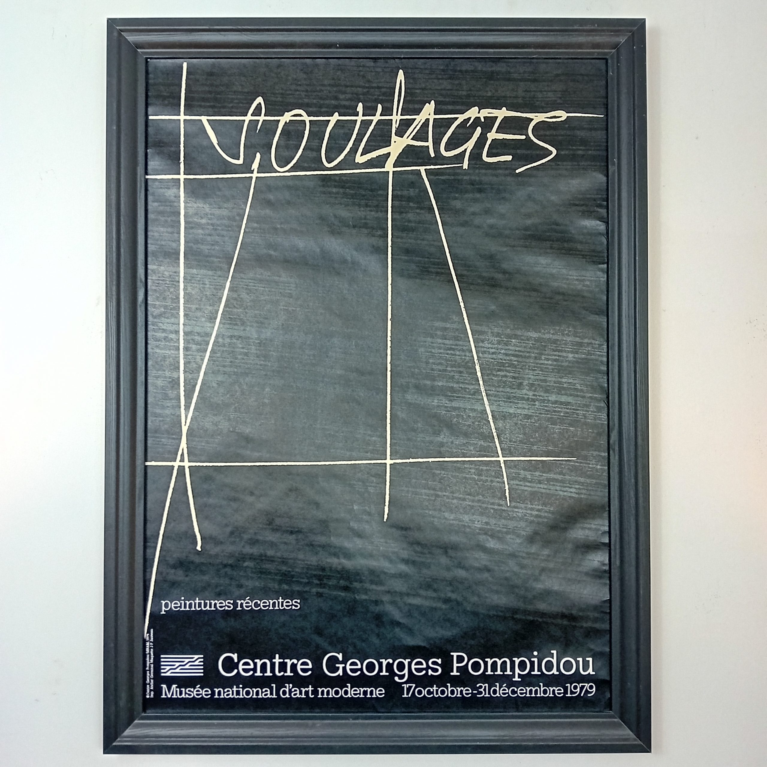 Affiche Pierre SOULAGES 1979 Exposition Centre Georges Pompidou