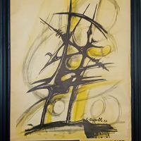 Affiche Carmello Cappello exposition La Colombe d’Or abstraction italienne.