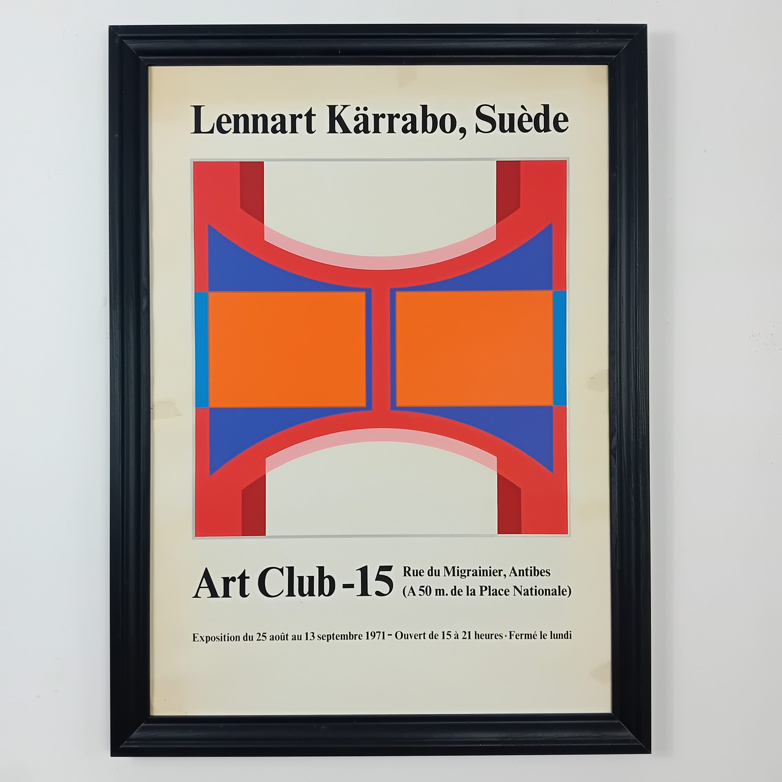 Affiche Exposition Lennart KÄRRABO Antibes 1971