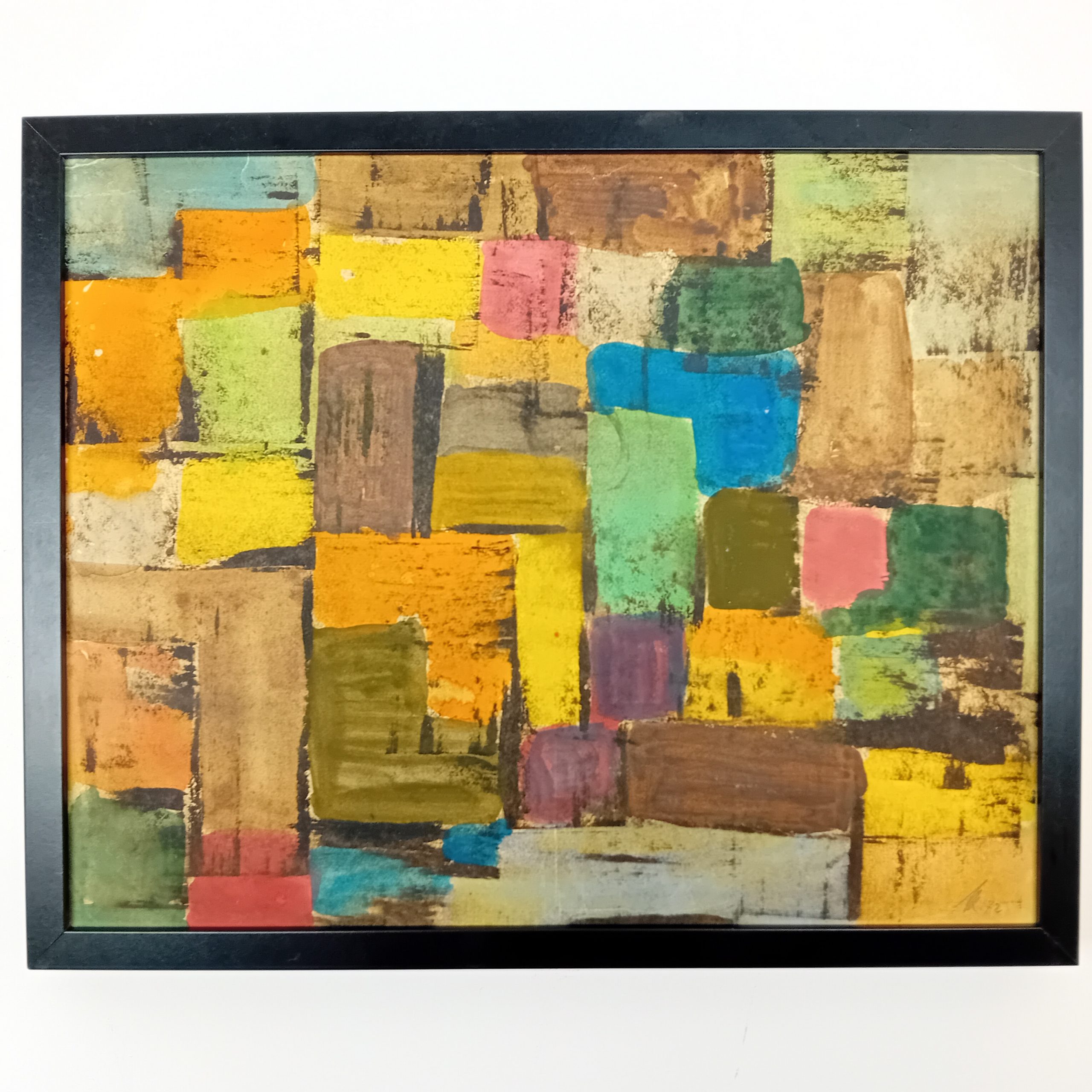 Aquarelle Abstraite signée et datée 1972