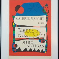 Affiche Joan Miro 1956 Terres de Grand Feu Galerie Maeght lithographie originale.