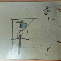 Plaque grès émaillé inspiration Asiatique OM Hindouisme
