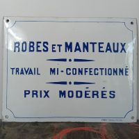 Plaque émaillée bombée ancienne Industrielle confection Toulon
