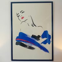 Sérigraphie Michel CANETTI 1988 Dame Bleu
