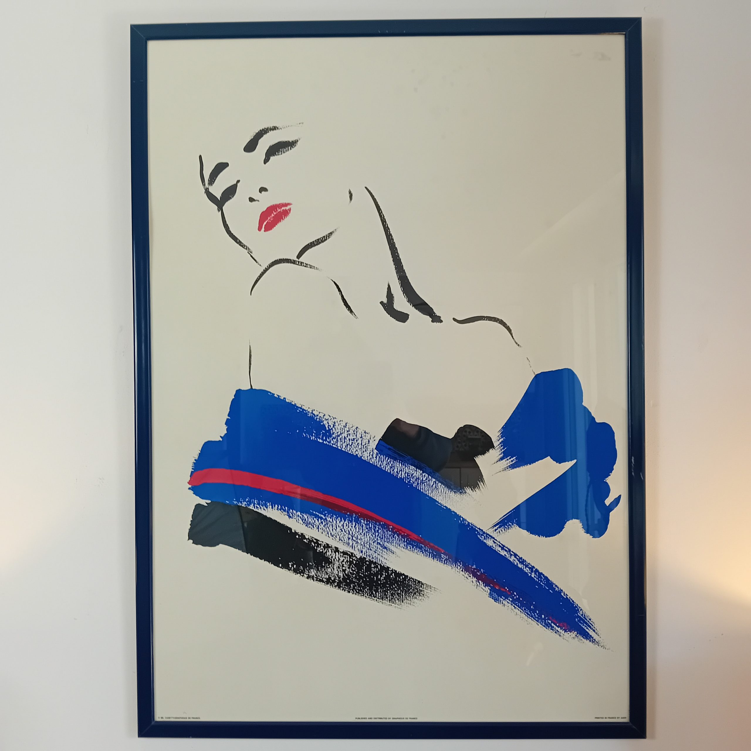 Sérigraphie Michel CANETTI 1988 Dame Bleu