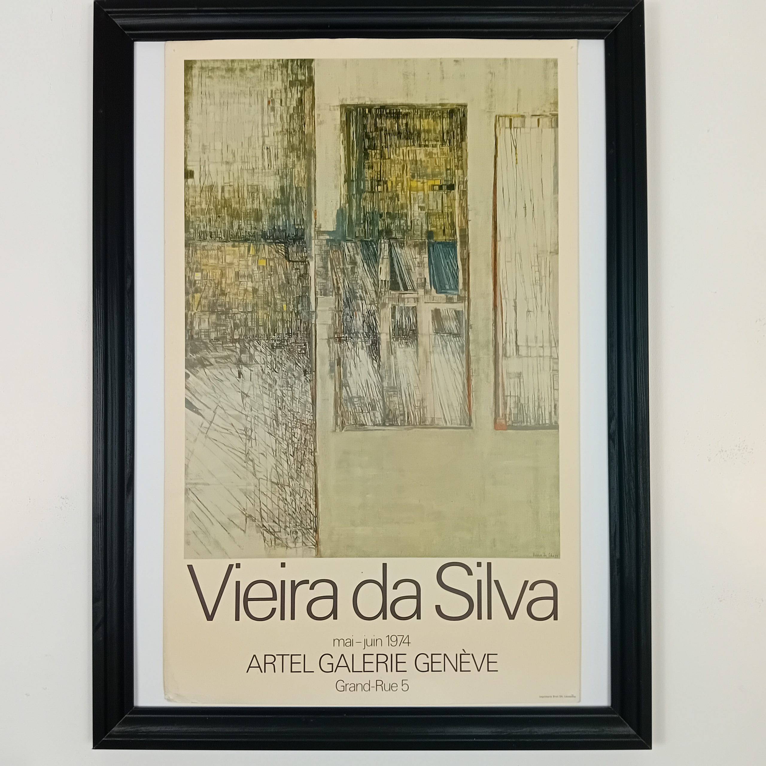 Affiche Vieira Da Silva Artel Galerie Genève 1974