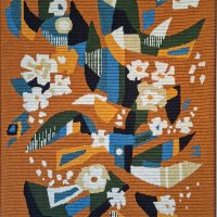 Tapisserie murale Jacques Dollé brodée sur canevas vers 1960-1970